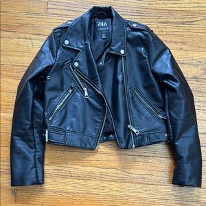 Zara Women's Black Leather Jacket